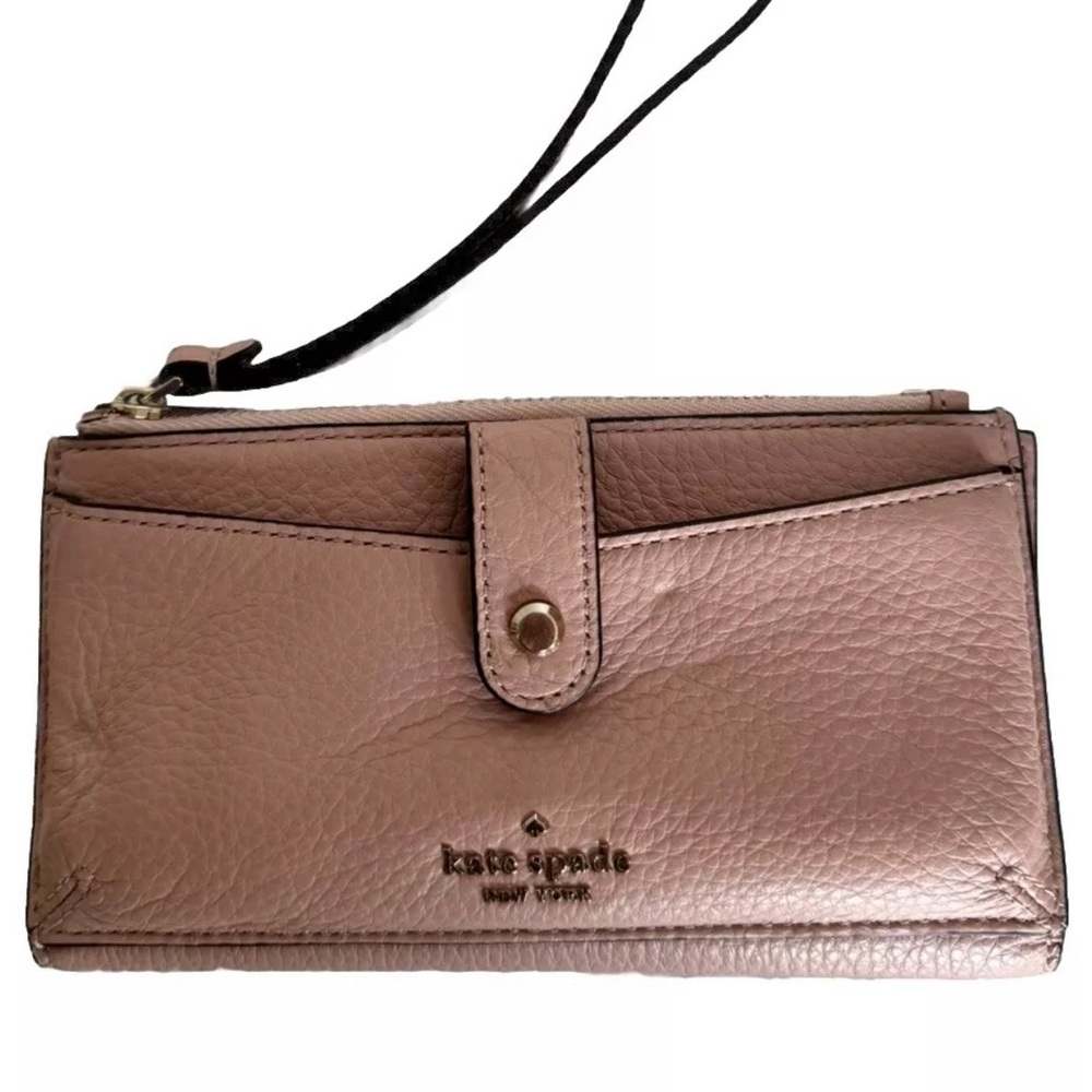Kate Spade New York Jackson light pink leather wallet wristlet bifold